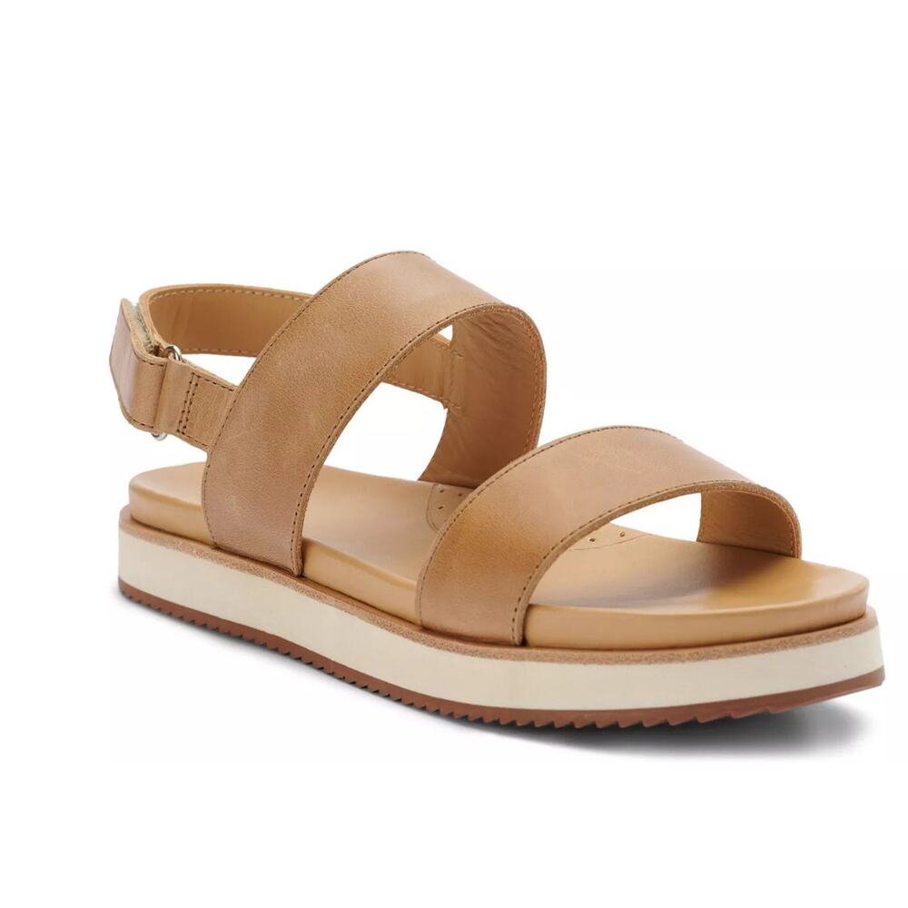 Nisolo Sz 9.5 Women's Go-To Sling Back Plush Leather Cushioned Sandal Tan